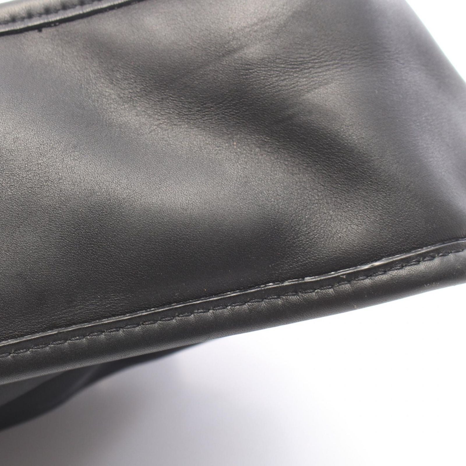 Prada Shoulder Bag Triangle Plate Black Nylon Leather Logo — view 7
