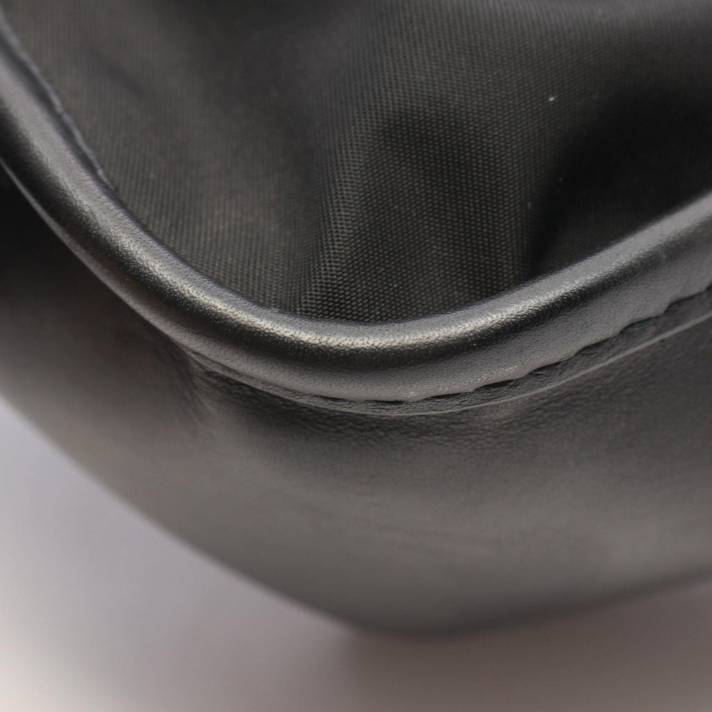 Prada Shoulder Bag Triangle Plate Black Nylon Leather Logo — view 5