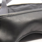 Prada Shoulder Bag Triangle Plate Black Nylon Leather Logo — view 6