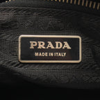 Prada Shoulder Bag Triangle Plate Black Nylon Leather Logo — view 4