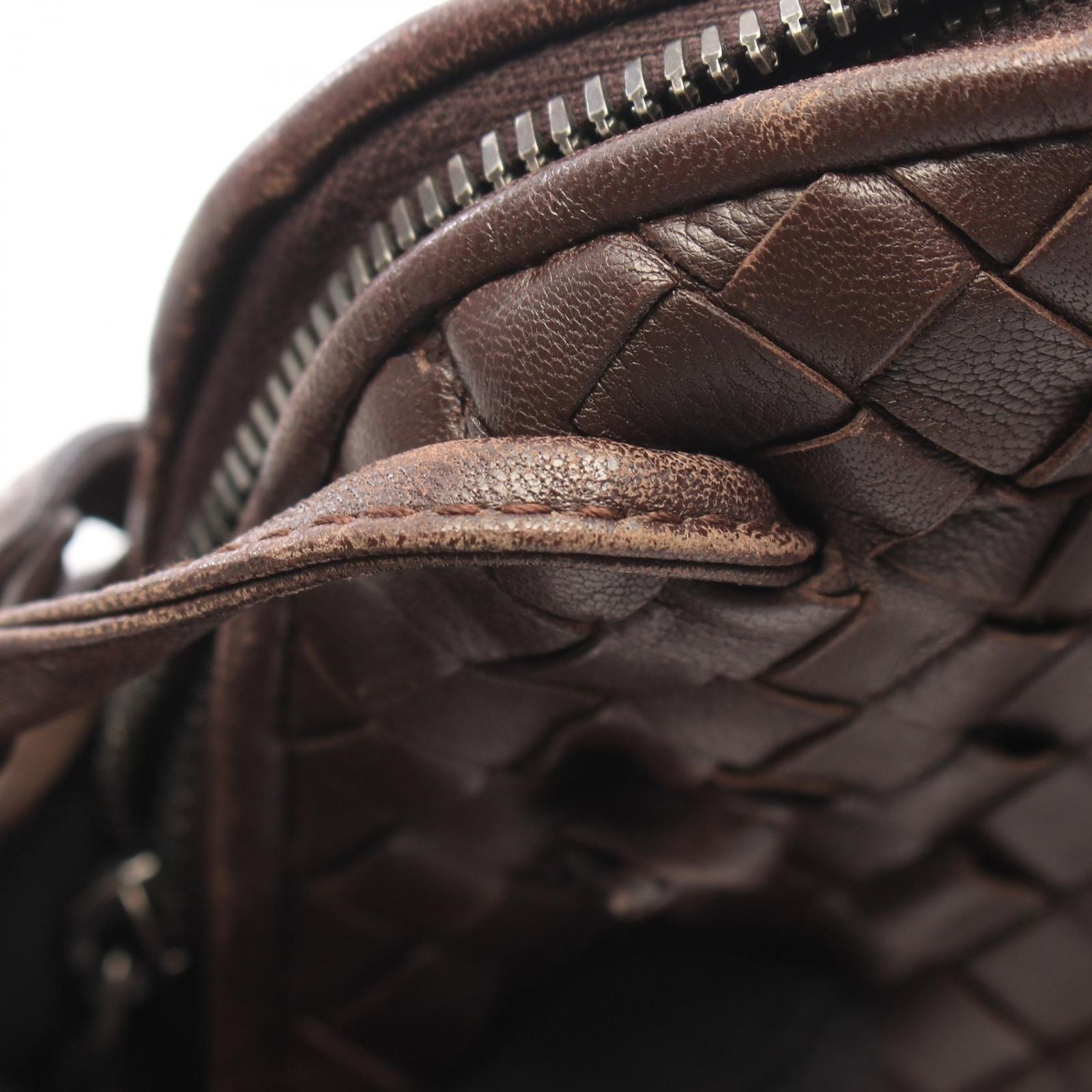 Bottega Veneta Shoulder Bag Nodini Intrecciato Dark Brown Leather — view 7