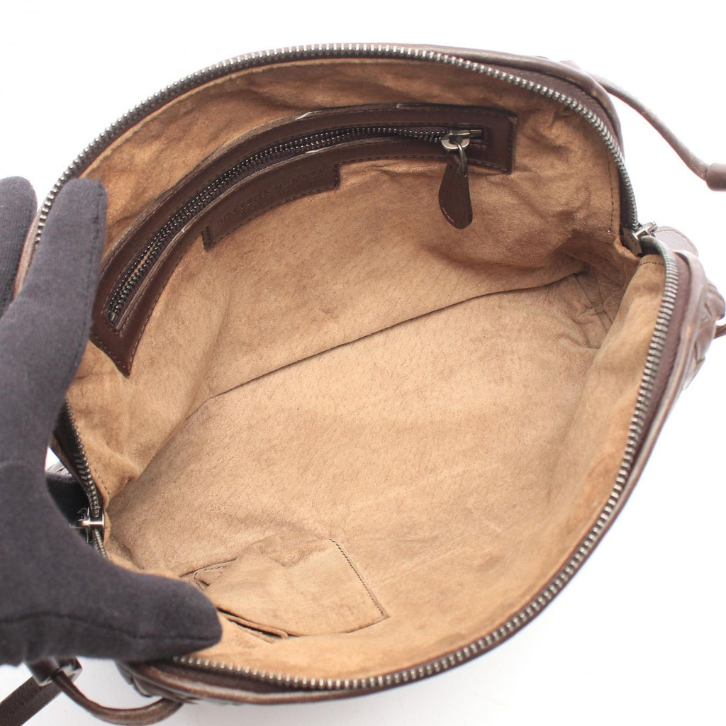 Bottega Veneta Shoulder Bag Nodini Intrecciato Dark Brown Leather — view 3