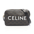 Celine Shoulder Bag Triomphe Medium Black Brown White Leather