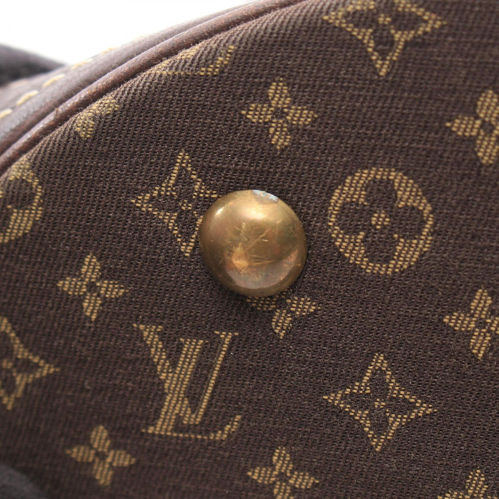 Louis Vuitton Tote Bag Bucket PM Monogram Mini Lin Ebene Canvas Leather — view 8