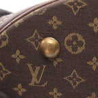 Louis Vuitton Tote Bag Bucket PM Monogram Mini Lin Ebene Canvas Leather — view 8