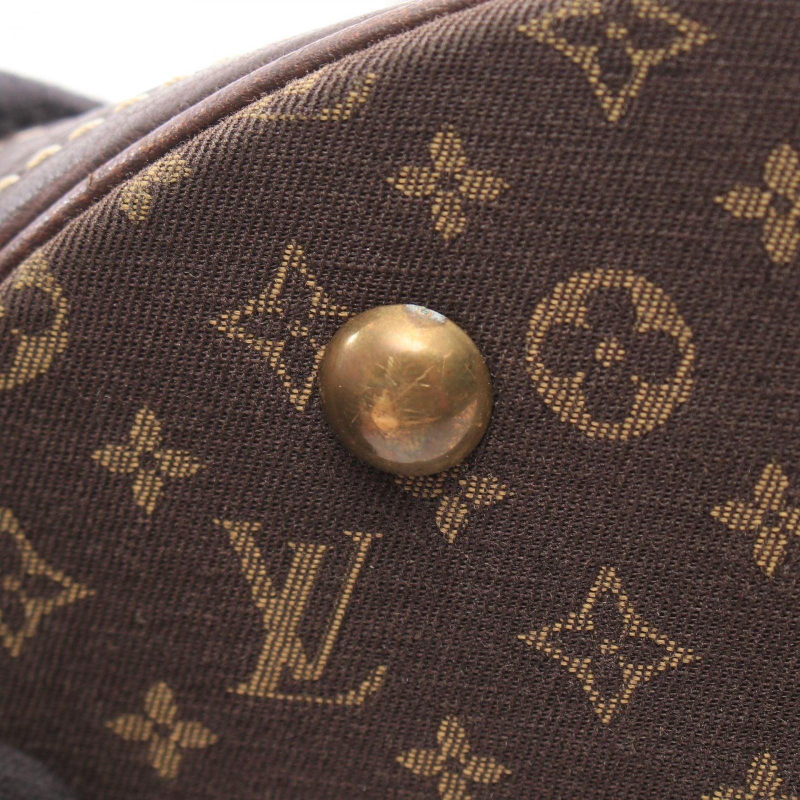 Louis Vuitton Tote Bag Bucket PM Monogram Mini Lin Ebene Canvas Leather — view 8