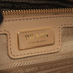 Prada Handbag Triangle Logo 2-Way Beige Light Blue Nylon Leather — view 4
