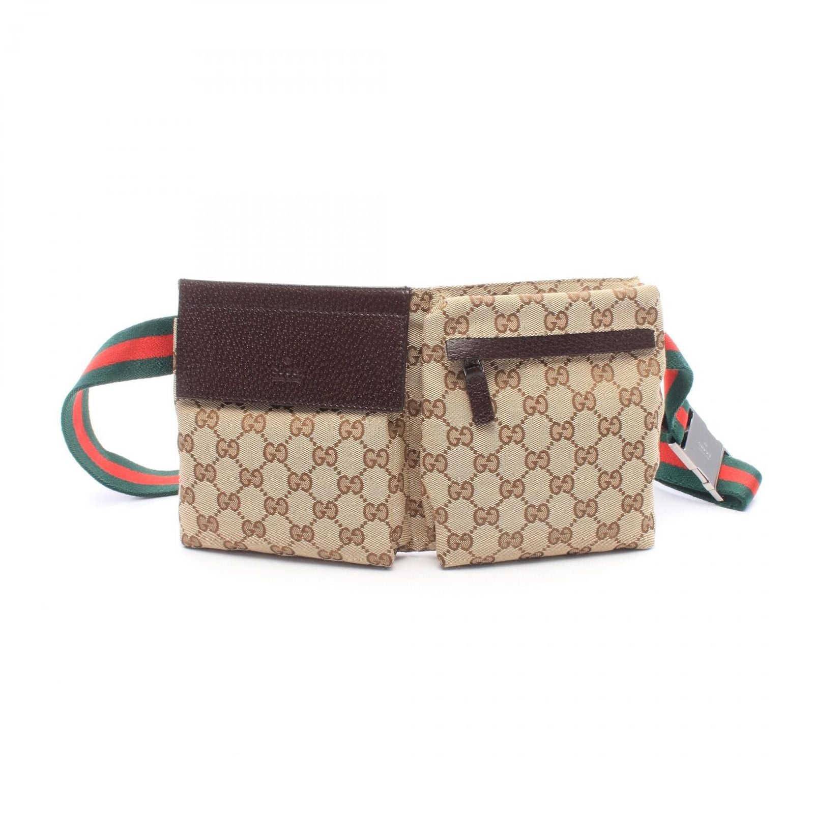 Gucci Waist Bag GG Canvas Beige Brown Green