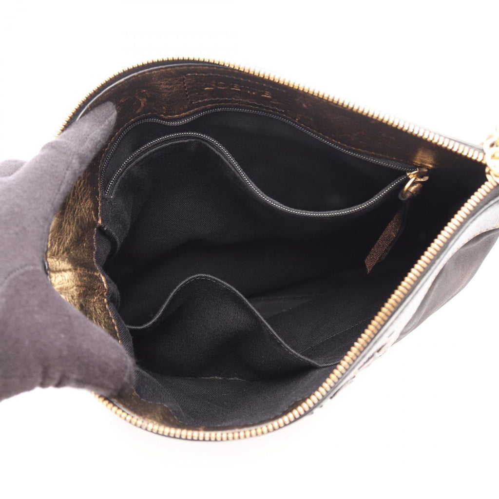 Loewe Shoulder Bag Anagram Black Gold Nylon Leather — view 3