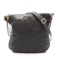 Loewe Shoulder Bag Anagram Black Gold Nylon Leather