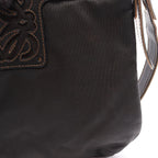 Loewe Shoulder Bag Anagram Black Gold Nylon Leather — view 8