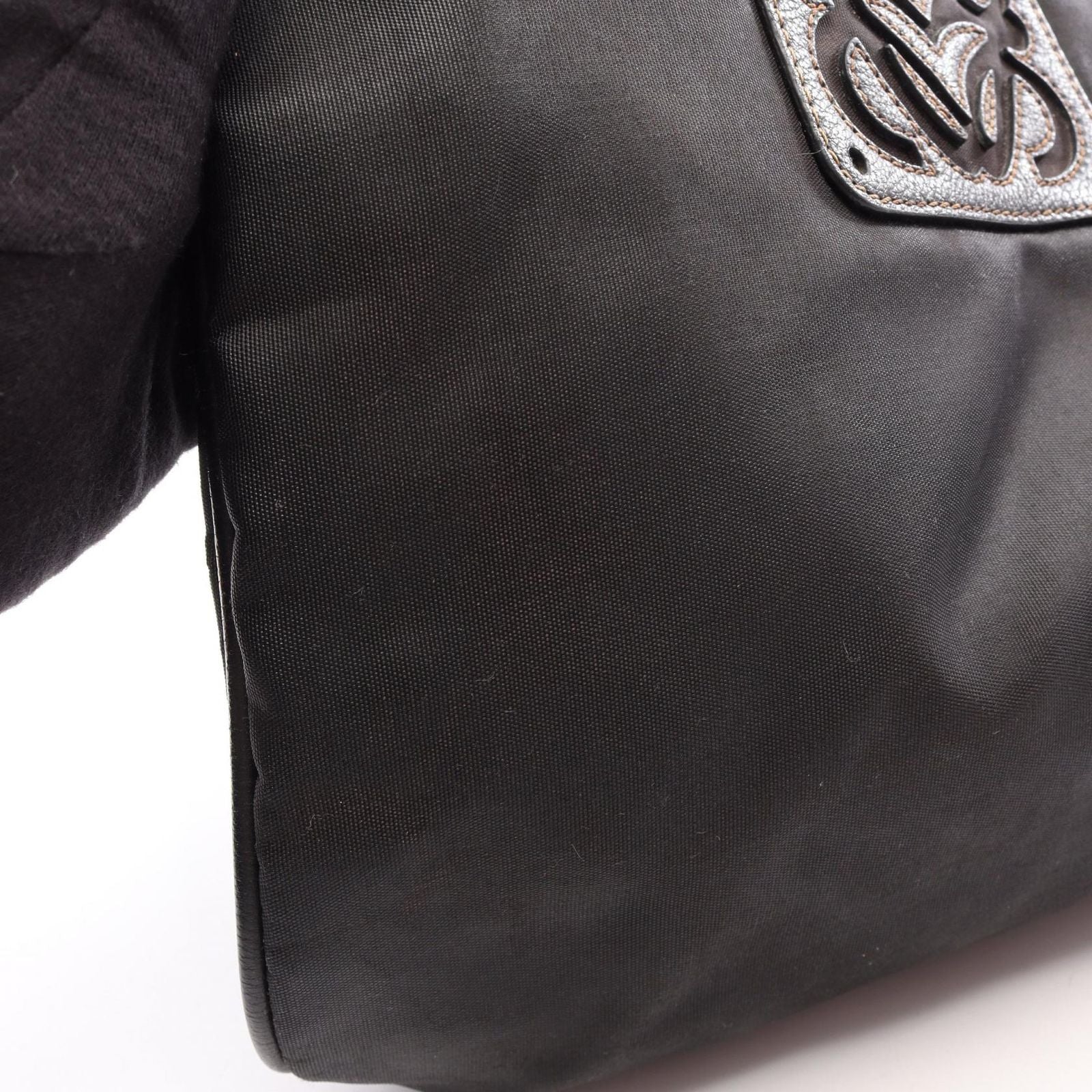 Loewe Shoulder Bag Anagram Black Gold Nylon Leather — view 7