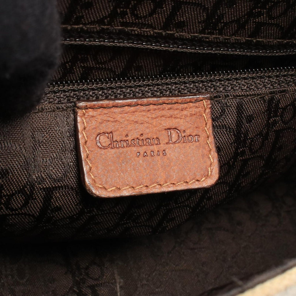 Dior Shoulder Bag Street Chic Ivory Brown Canvas Leather — view 4