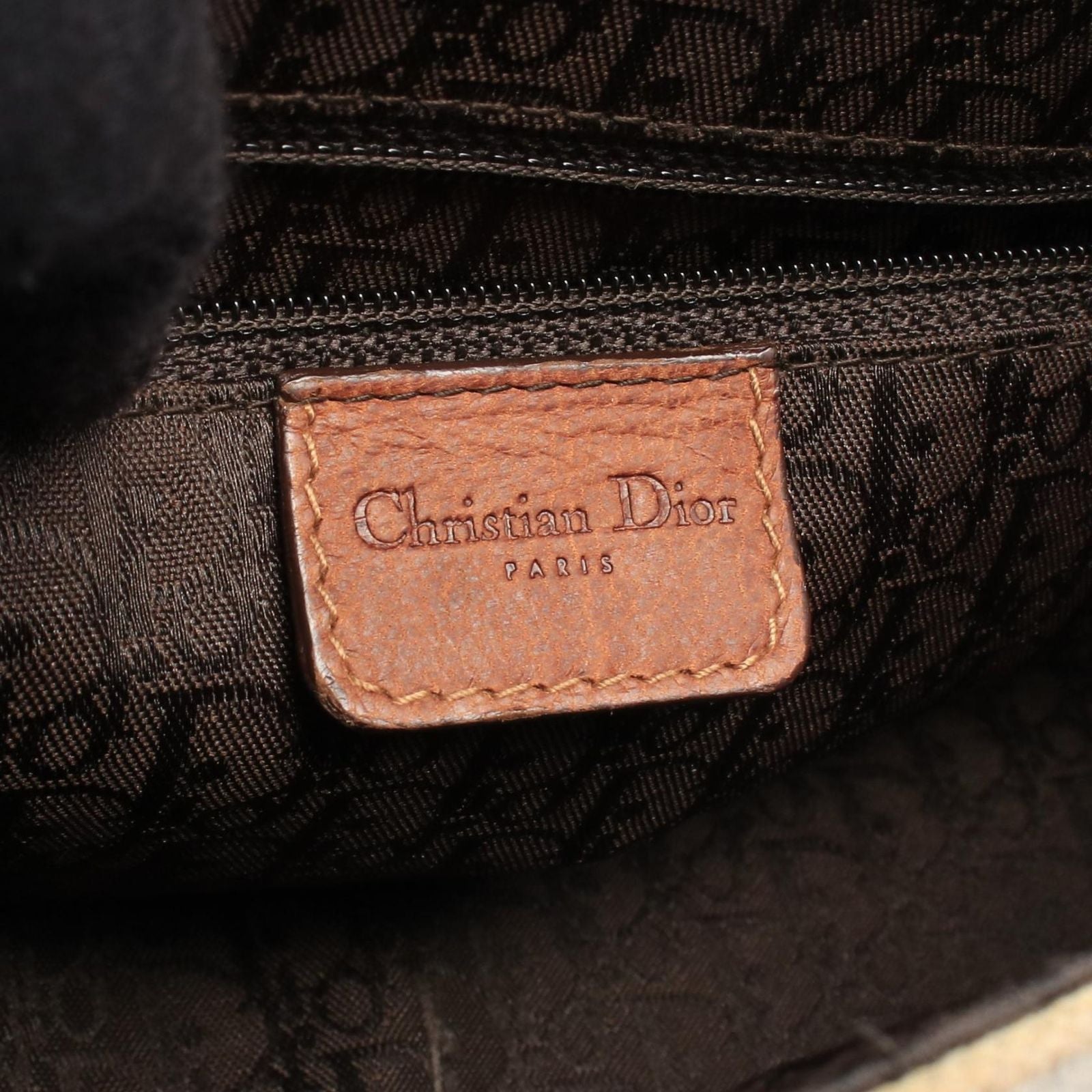 Dior Shoulder Bag Street Chic Ivory Brown Canvas Leather — view 4
