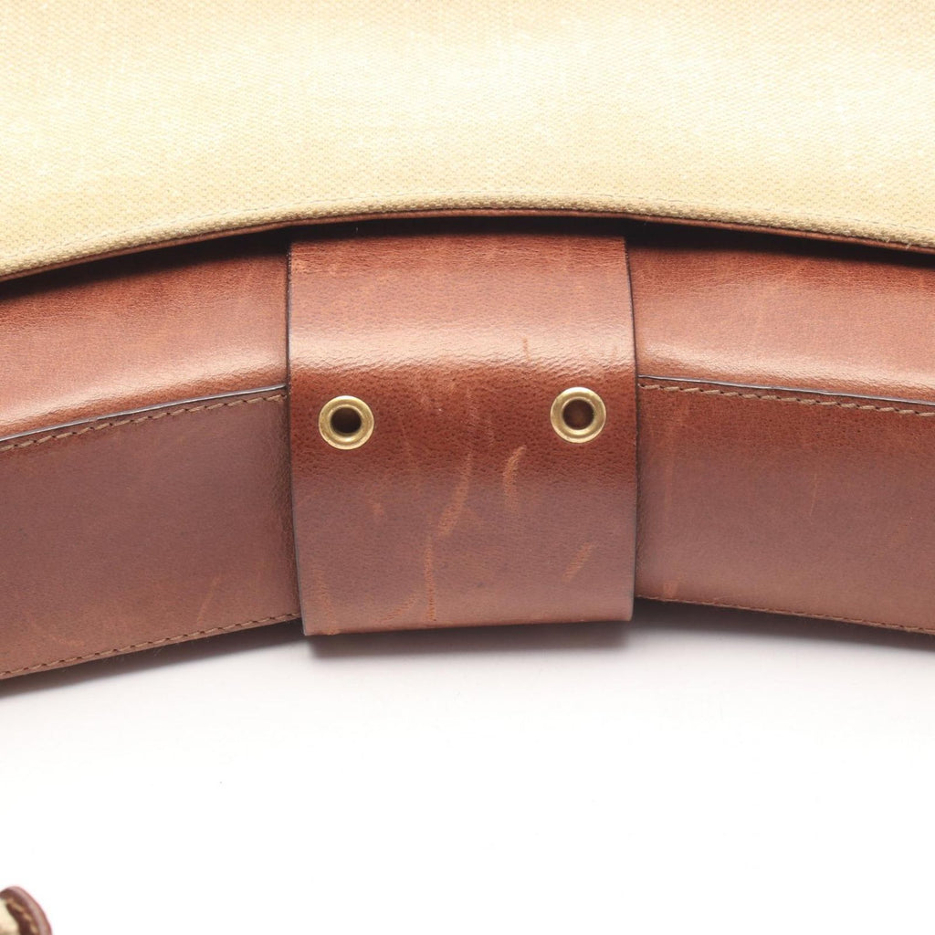 Dior Shoulder Bag Street Chic Ivory Brown Canvas Leather — view 7