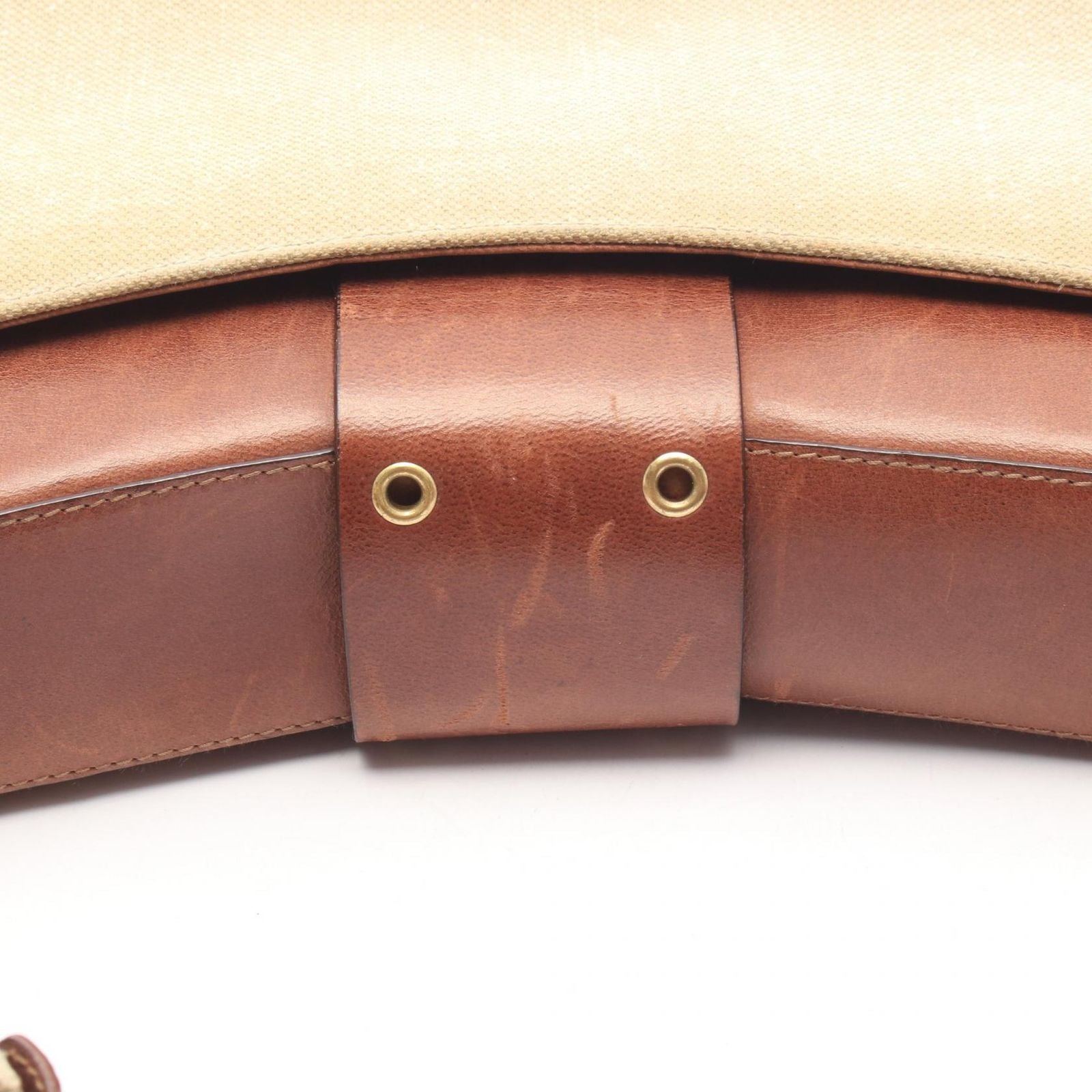 Dior Shoulder Bag Street Chic Ivory Brown Canvas Leather — view 7