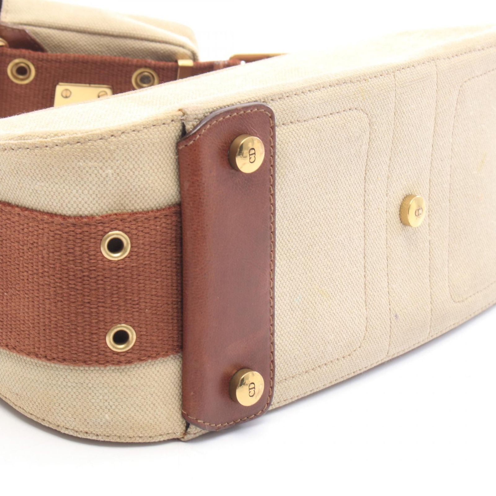 Dior Shoulder Bag Street Chic Ivory Brown Canvas Leather — view 8