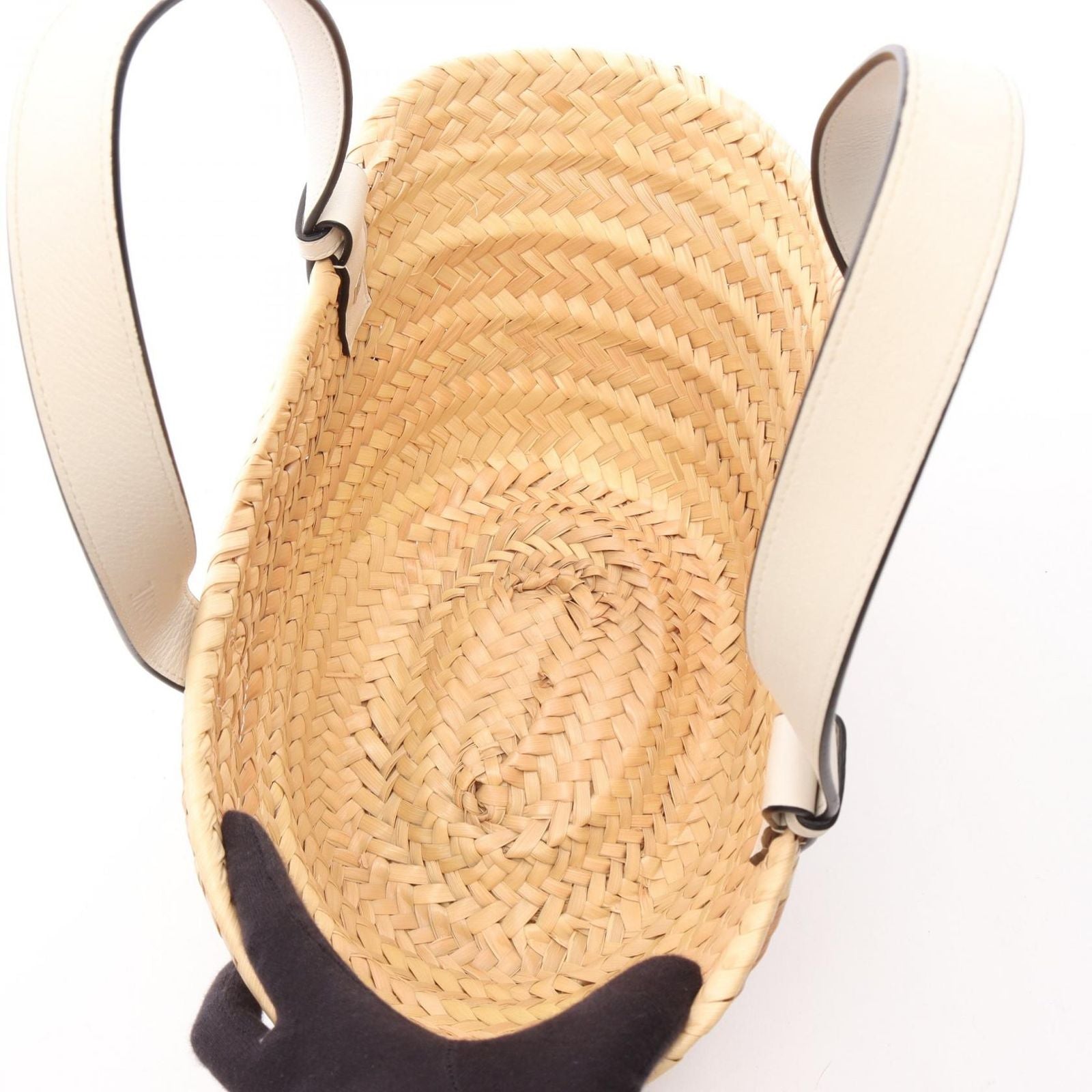 Loewe Handbag Basket Bag Small Natural White Leather — view 3