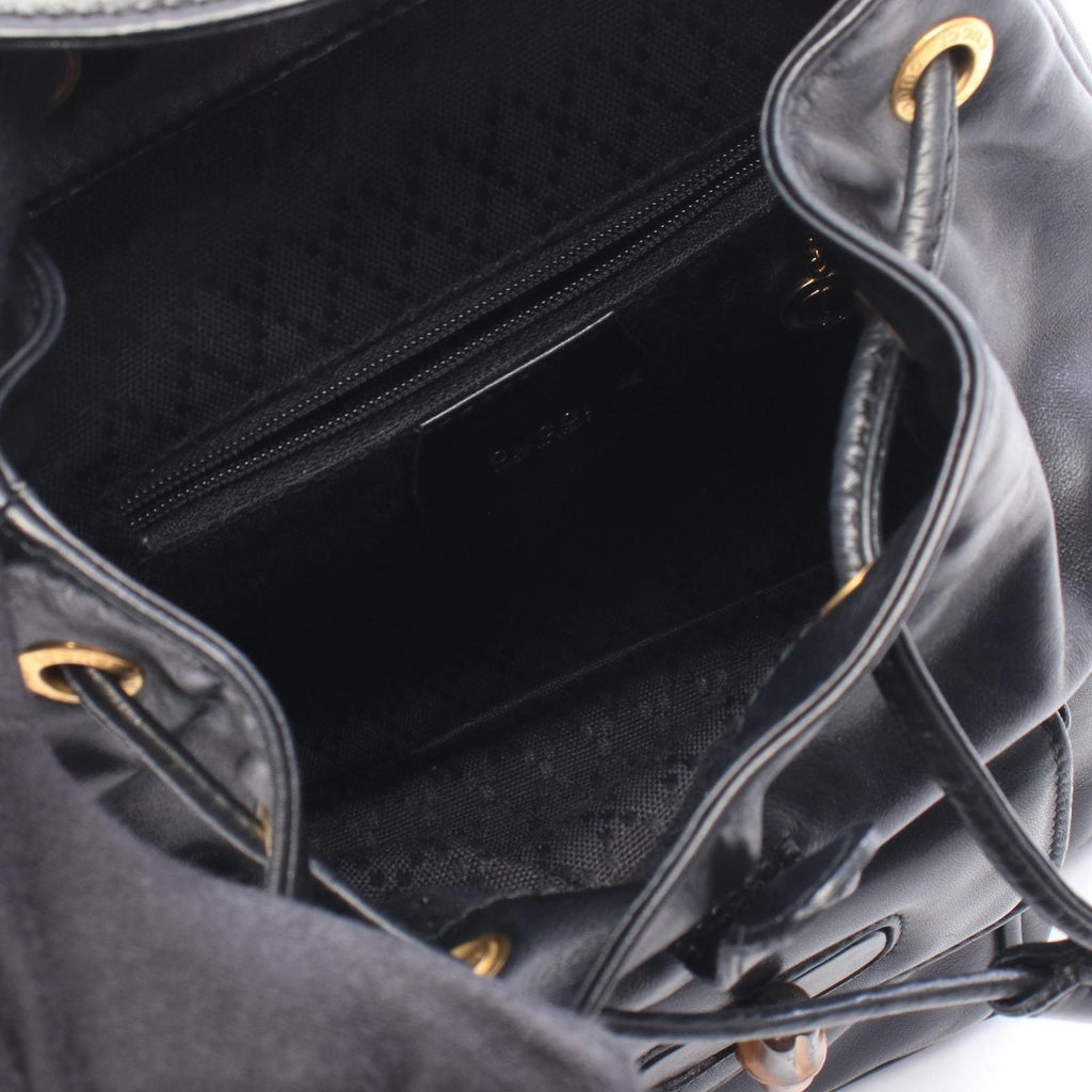 Gucci Backpack Bamboo 003 Black Leather — view 3