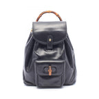 Gucci Backpack Bamboo 003 Black Leather