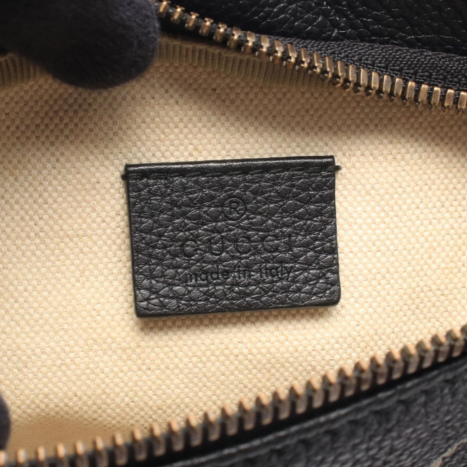 Gucci Waist Bag Logo Print Small Black Green Red Leather — view 4