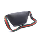 Gucci Waist Bag Logo Print Small Black Green Red Leather — view 2