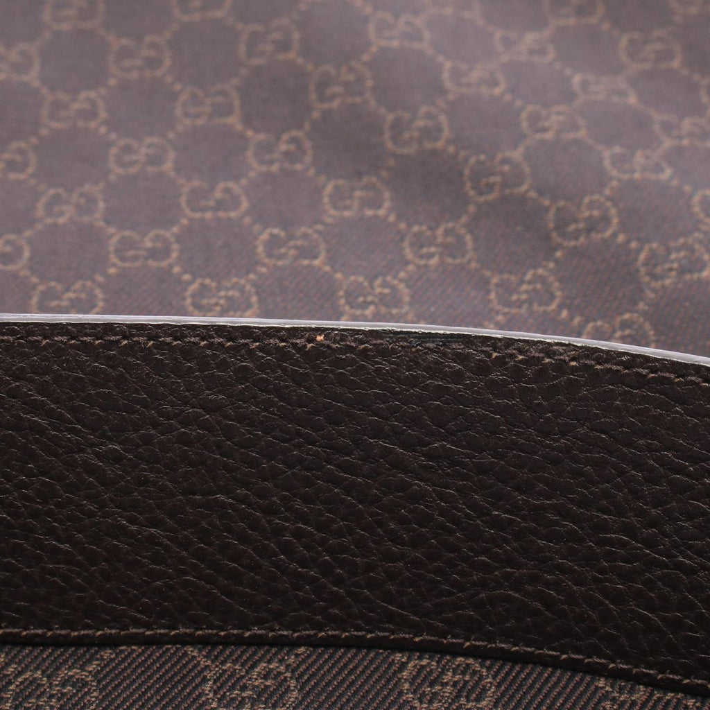 Gucci Shoulder Bag GG Pattern Dark Brown Canvas Leather — view 8