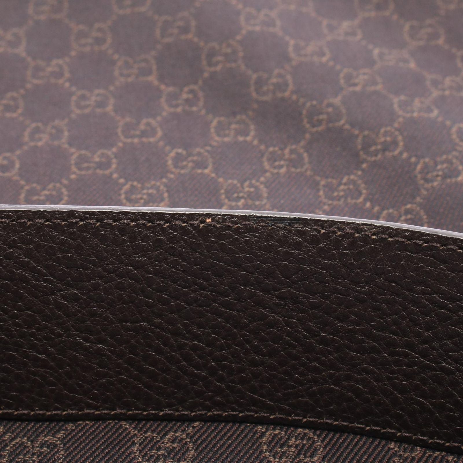 Gucci Shoulder Bag GG Pattern Dark Brown Canvas Leather — view 8