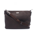 Gucci Shoulder Bag GG Pattern Dark Brown Canvas Leather