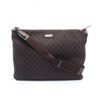 Gucci Shoulder Bag GG Pattern Dark Brown Canvas Leather