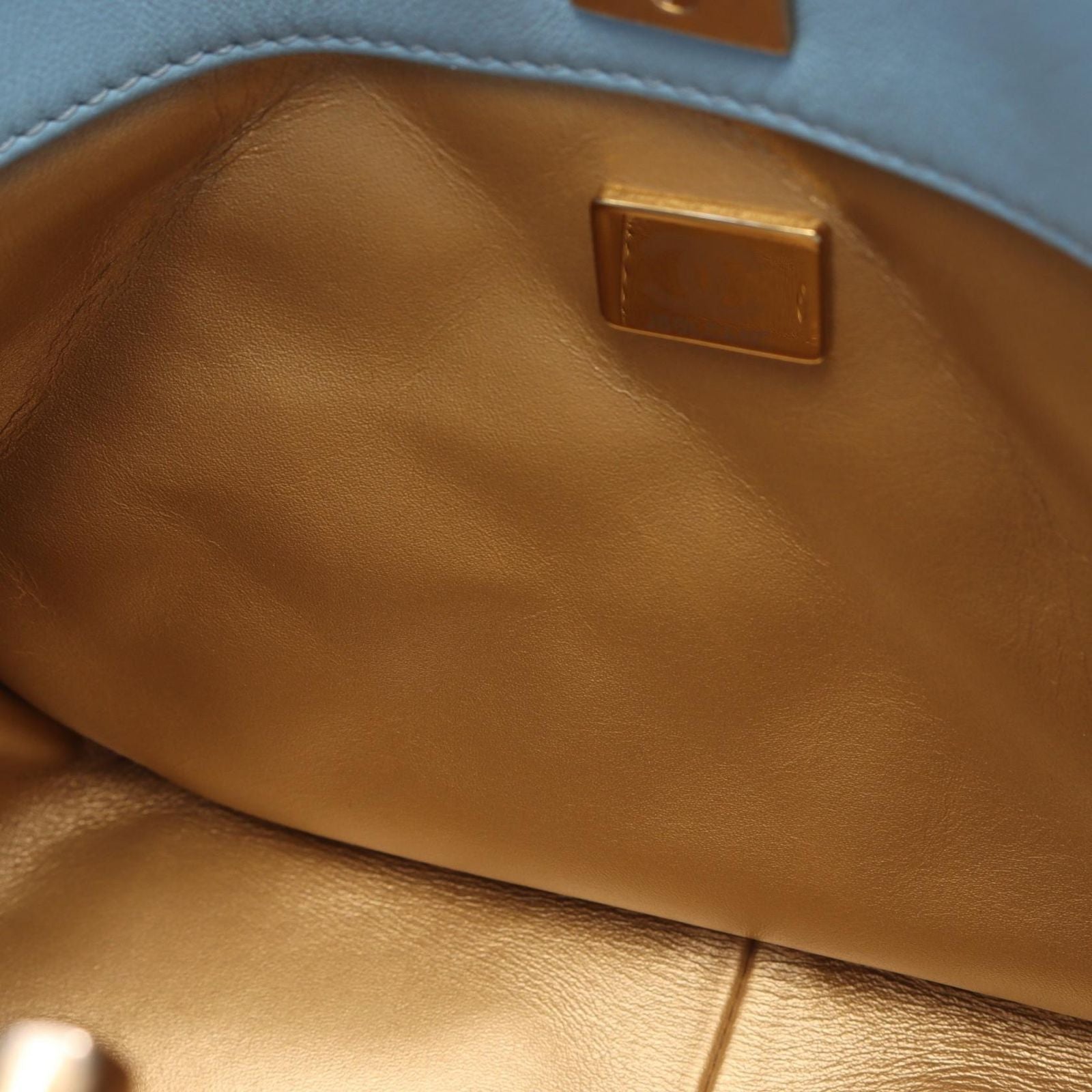 Chanel Shoulder Bag Quilted Small Hobo Light Blue Lambskin Chain — view 6