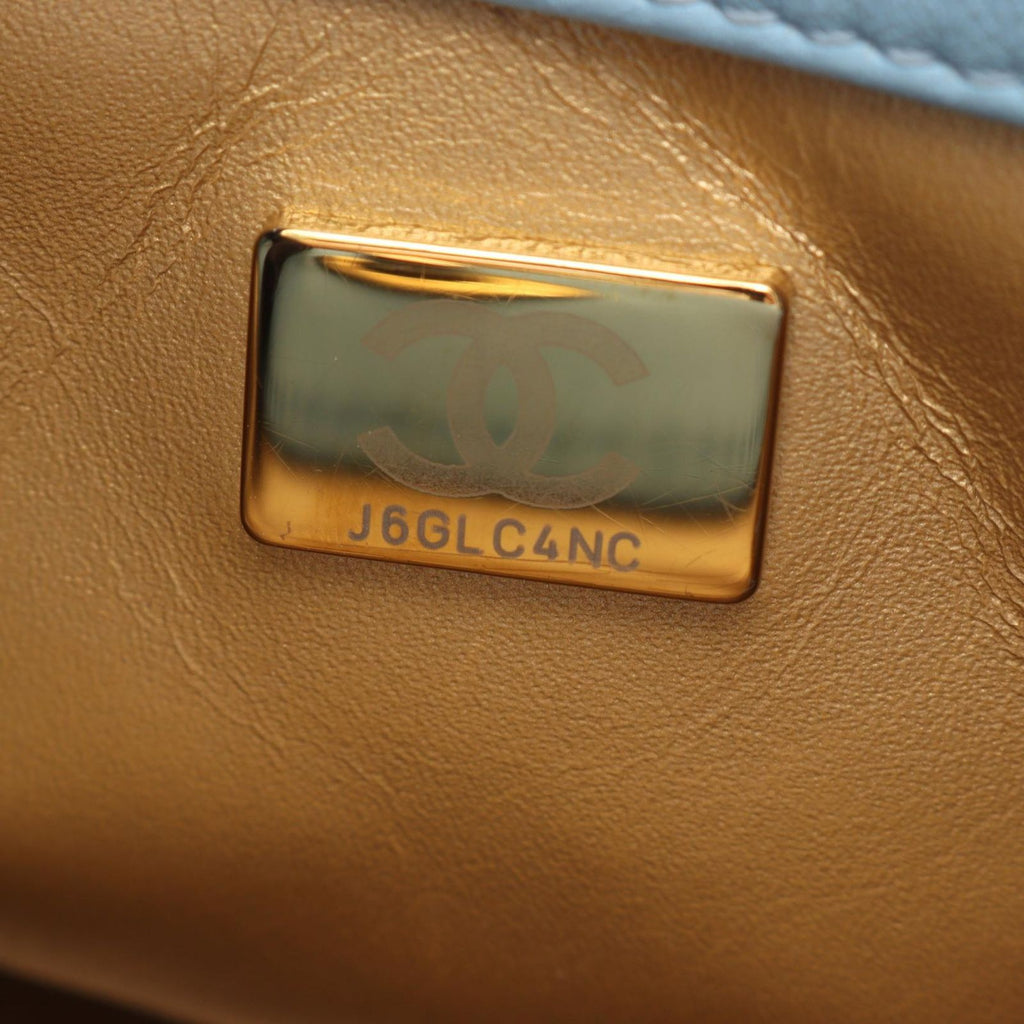 Chanel Shoulder Bag Quilted Small Hobo Light Blue Lambskin Chain — view 5