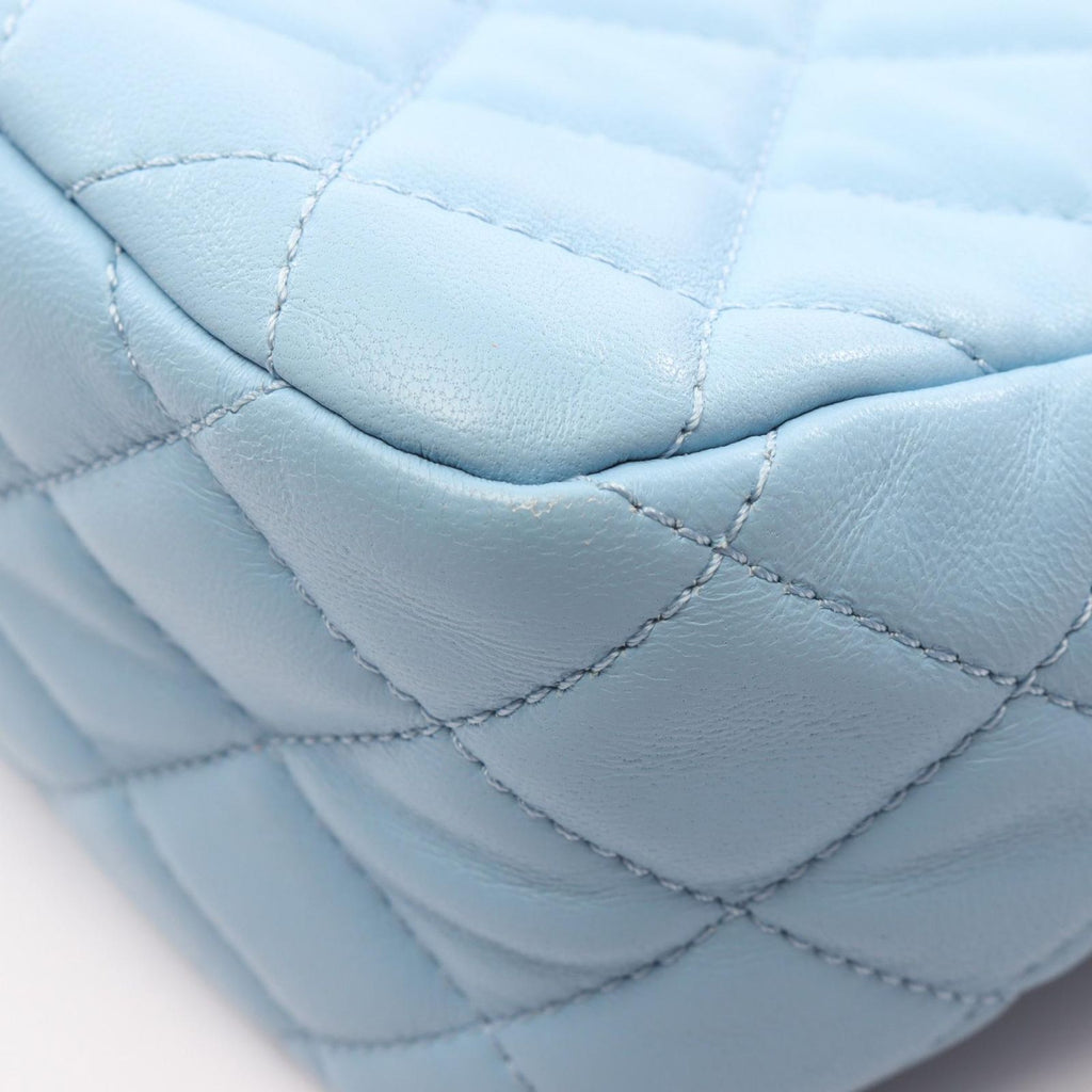 Chanel Shoulder Bag Quilted Small Hobo Light Blue Lambskin Chain — view 7