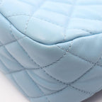 Chanel Shoulder Bag Quilted Small Hobo Light Blue Lambskin Chain — view 7