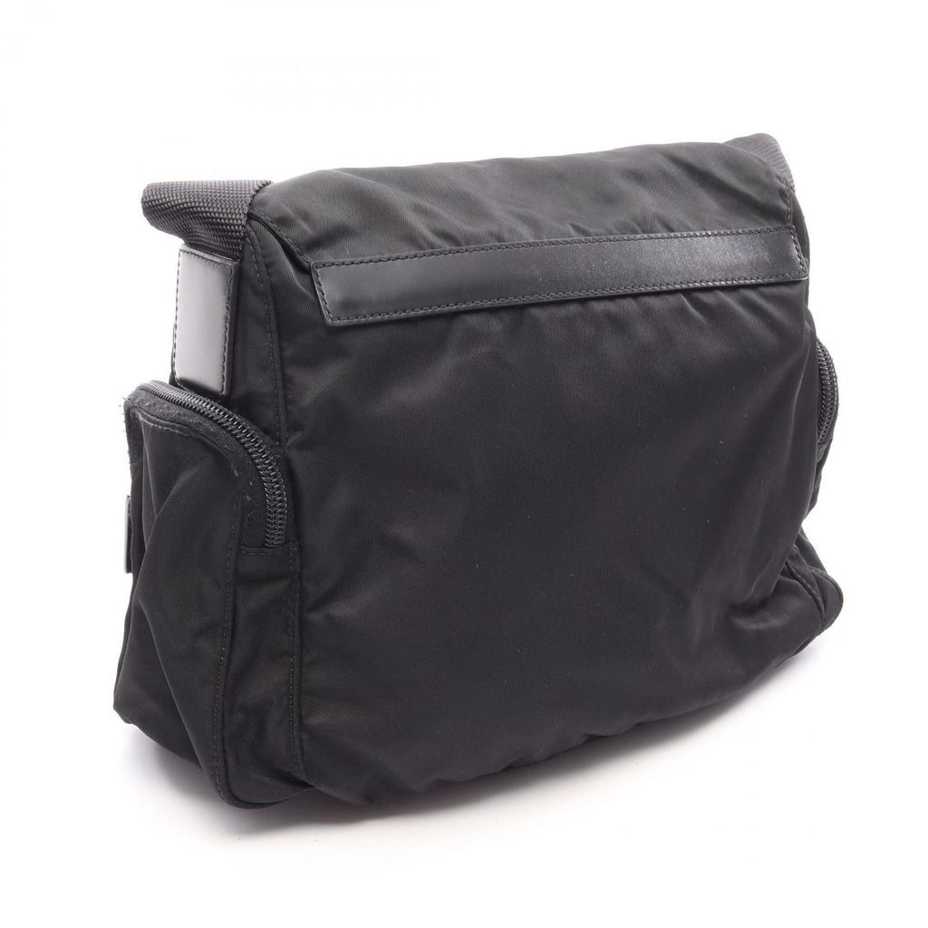 Prada Shoulder Bag Black Nylon Leather Triangle Logo — view 2