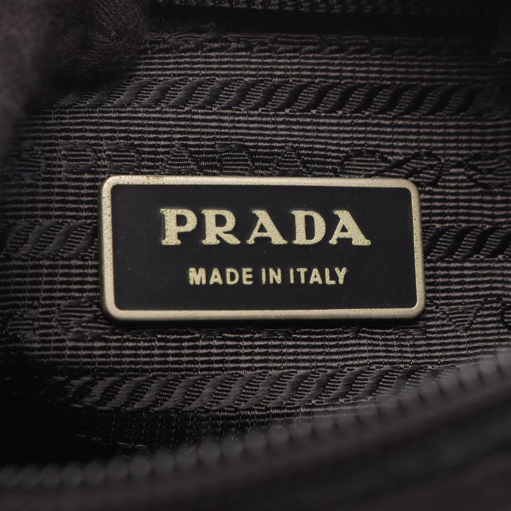 Prada Shoulder Bag Black Nylon Leather Triangle Logo — view 4