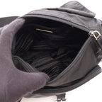 Prada Shoulder Bag Black Nylon Leather Triangle Logo — view 3