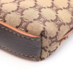 Celine Tote Bag Macadam Beige Dark Brown Canvas Leather — view 6