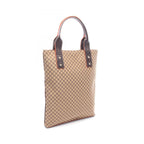 Celine Tote Bag Macadam Beige Dark Brown Canvas Leather — view 2