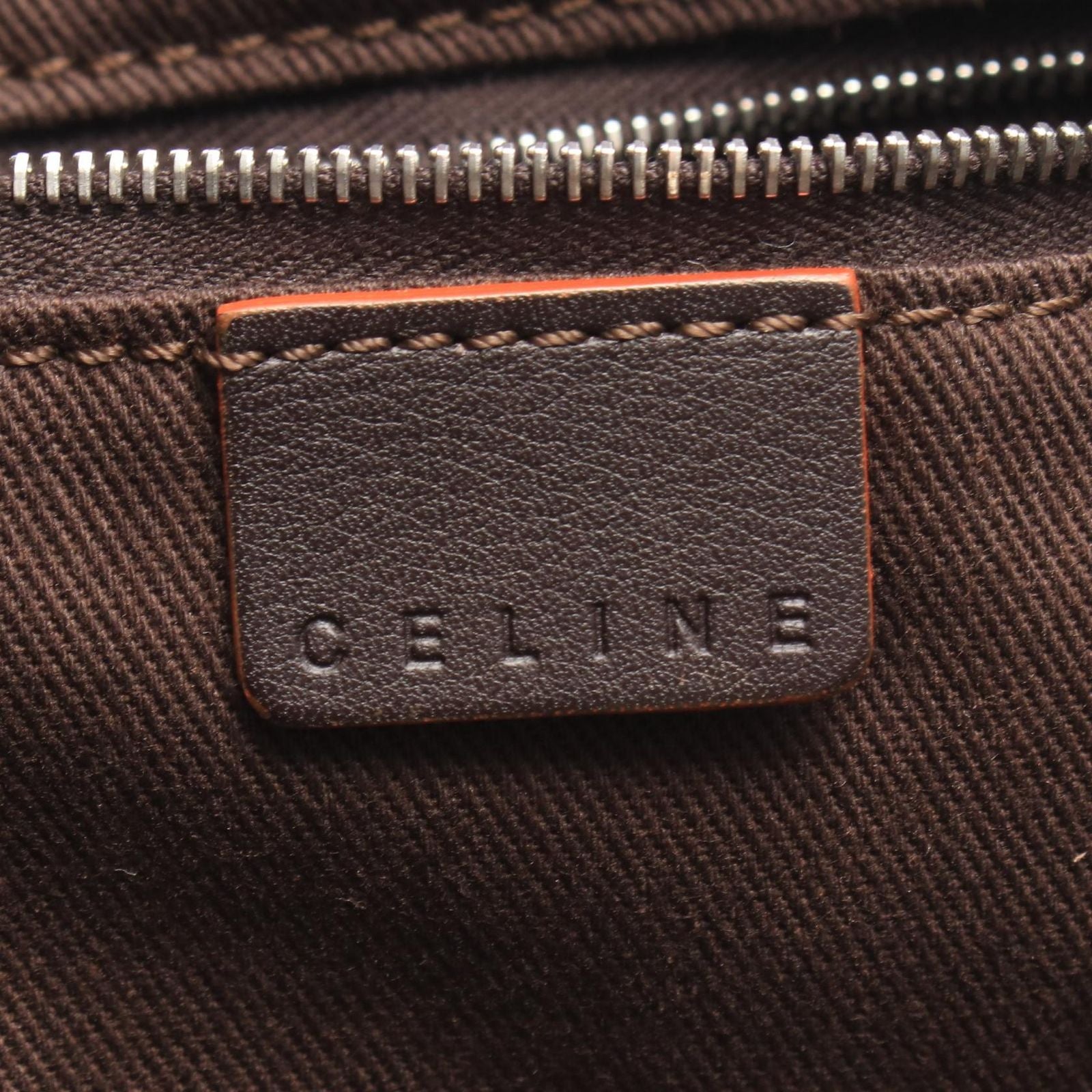 Celine Tote Bag Macadam Beige Dark Brown Canvas Leather — view 4
