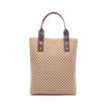Celine Tote Bag Macadam Beige Dark Brown Canvas Leather
