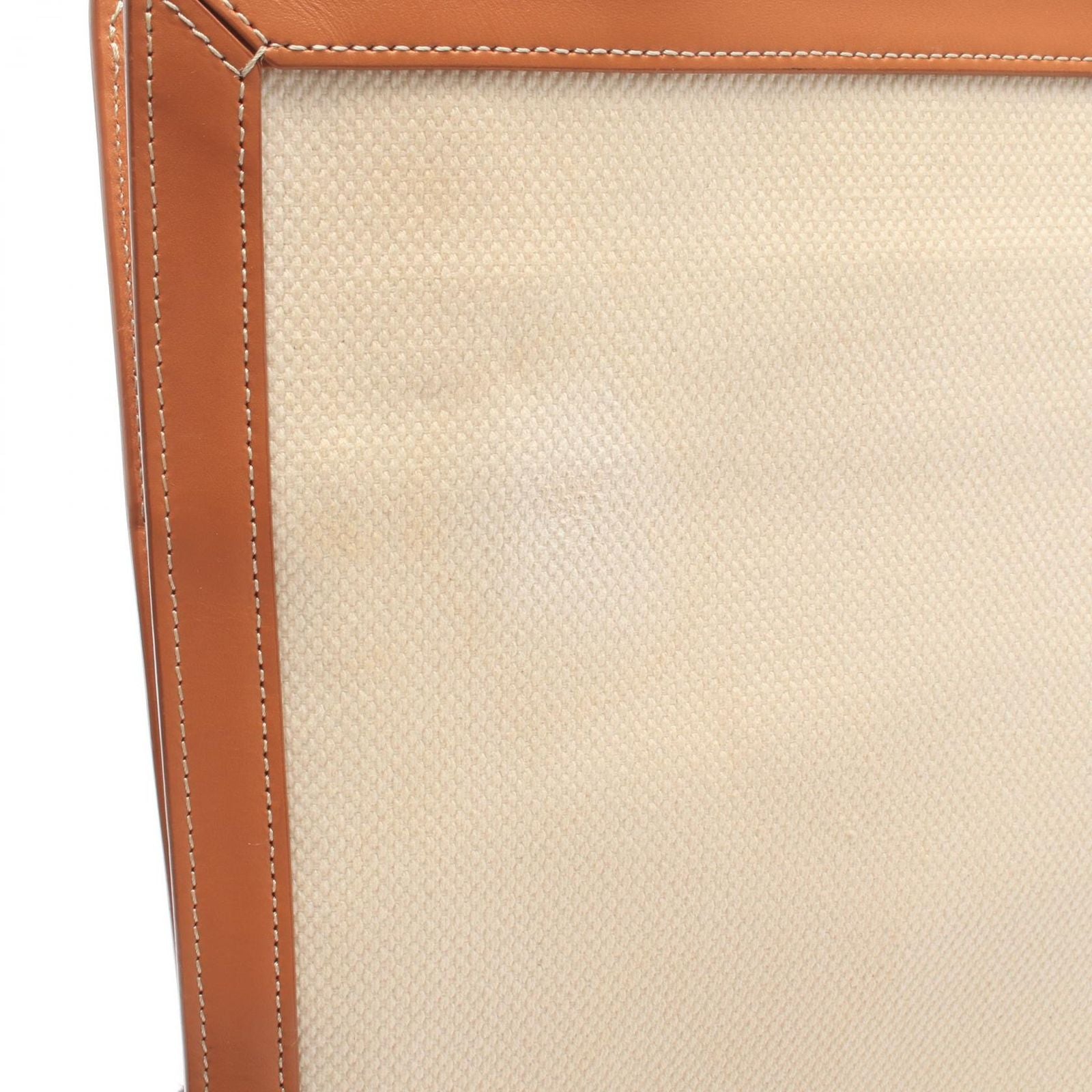 Celine Tote Bag Small Vertical Cabas 2-Way Ivory Camel Black Canvas Leather — view 8