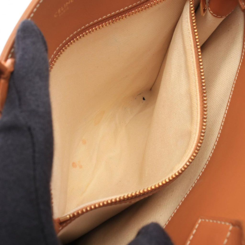 Celine Tote Bag Small Vertical Cabas 2-Way Ivory Camel Black Canvas Leather — view 5