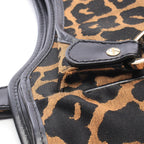 Fendi Shoulder Bag Leopard Brown Black Canvas Leather — view 5