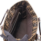 Fendi Tote Zucca Brown Black Canvas Leather Handbag — view 3