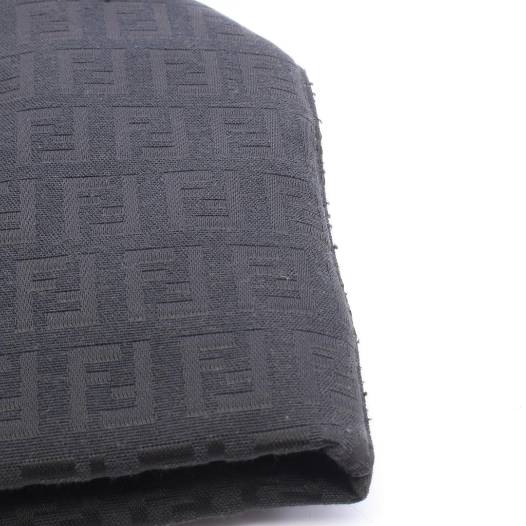 Fendi Tote Bag Zucchino Black Canvas Leather — view 6