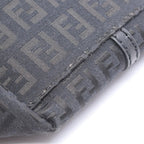 Fendi Tote Bag Zucchino Black Canvas Leather — view 5