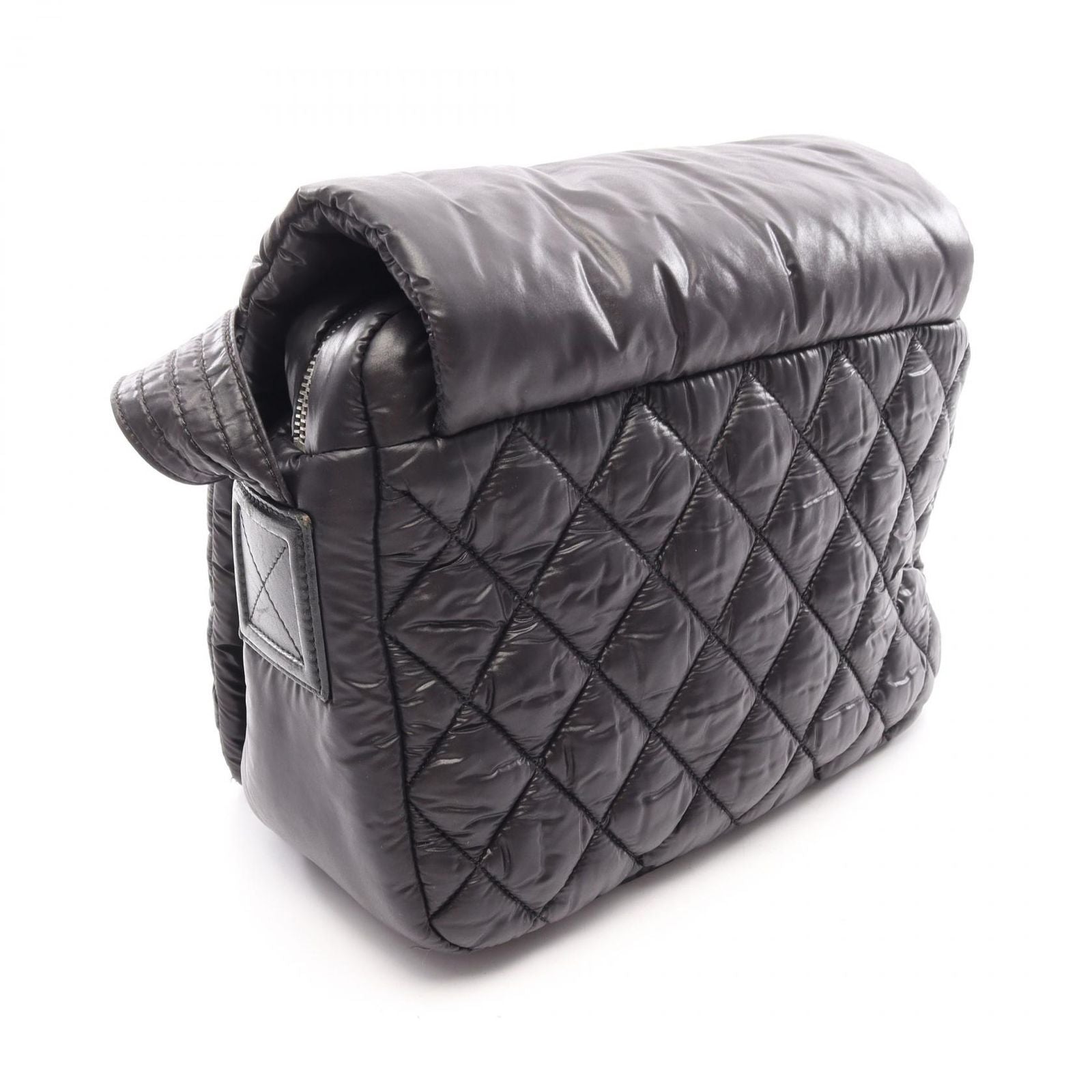 Chanel Shoulder Bag Coco Cocoon Small Messenger Black Nylon Leather — view 2
