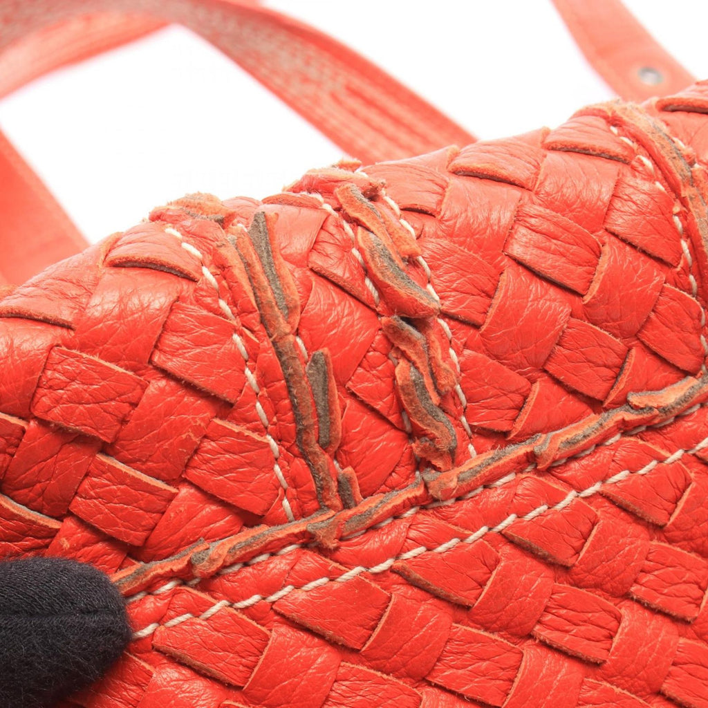Bottega Veneta Tote Bag Intrecciato Orange Leather — view 6