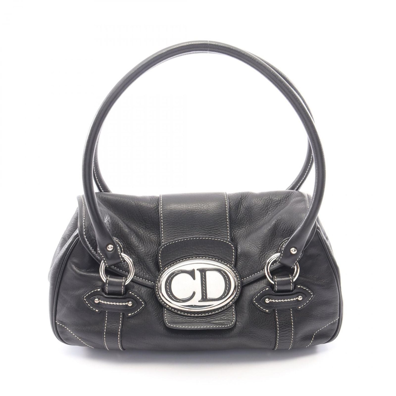 Dior Handbag CD Logo Black Leather